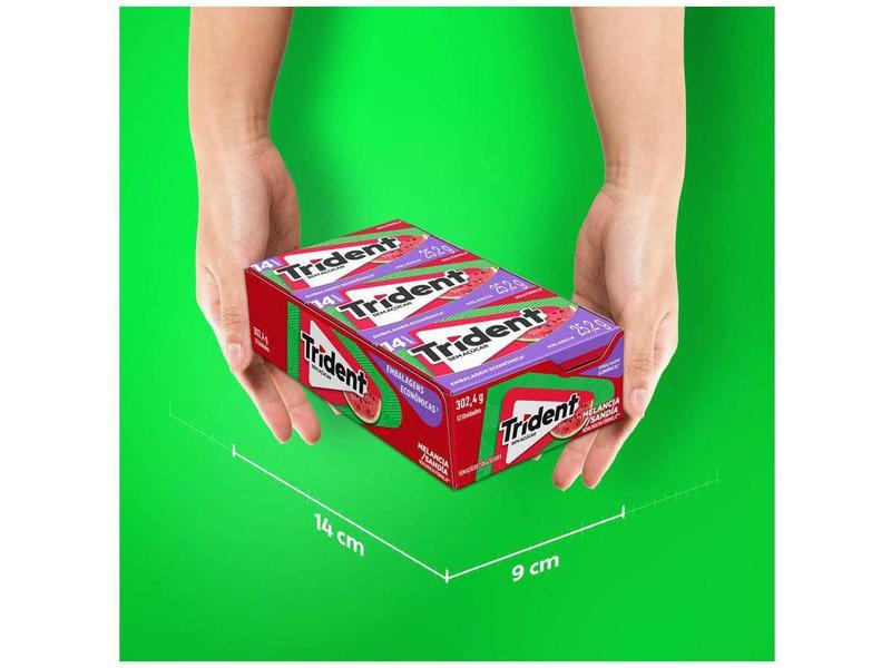 Kit Chiclete Trident Duradouro Melância 2 Display - com 12 Pacotes